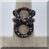 J032. Sterling Tous bear ring with crystals. Size 7 - $195 